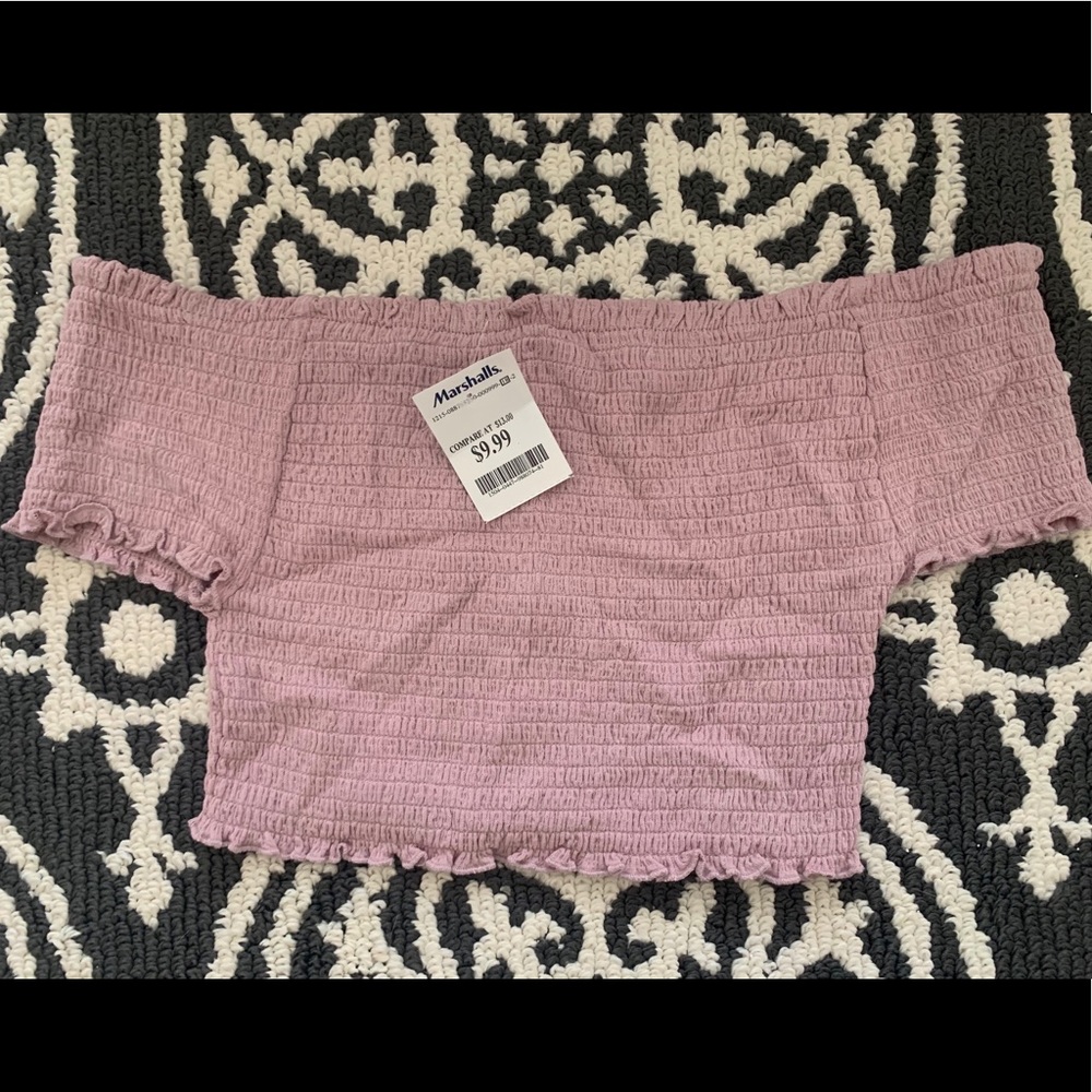 Ribbed Off-Shoulder Crop Top